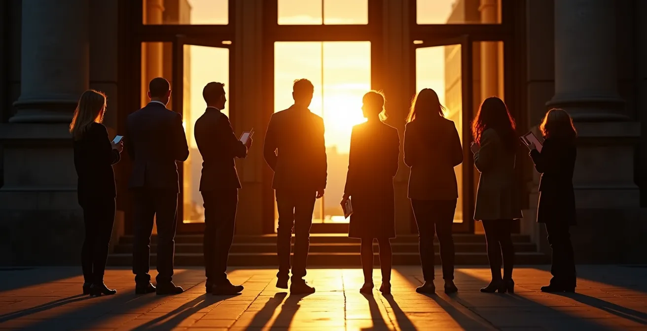 Former citizens' assembly members being interviewed about their experience