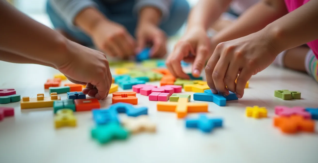 Girls working together on mathematical problem-solving activities