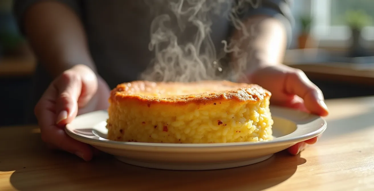 Person enjoying homemade colcannon cakes at breakfast table