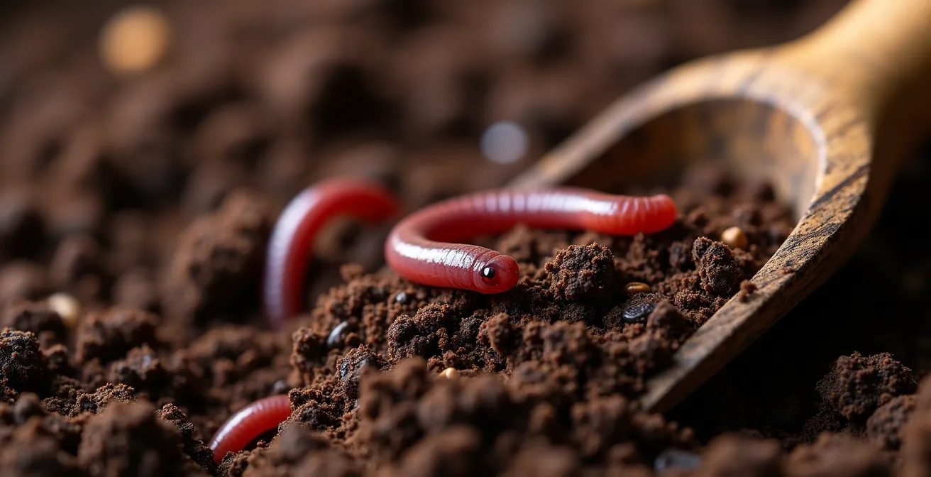 Under-sink vermicomposting bin setup in modern kitchen