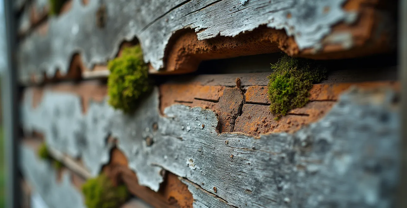 Misty rural Ontario landscape with abandoned farmhouse suggesting gothic atmosphere